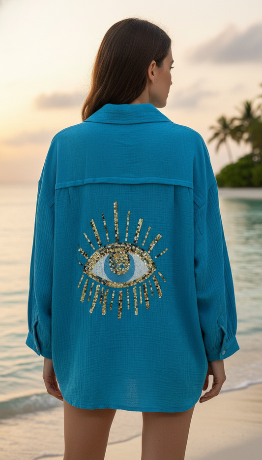 Shirt- Italian Turquoise Evil Eye