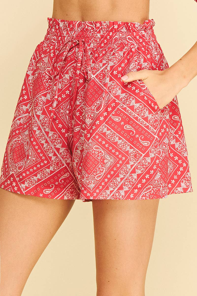 Short- Bandana Wide Print