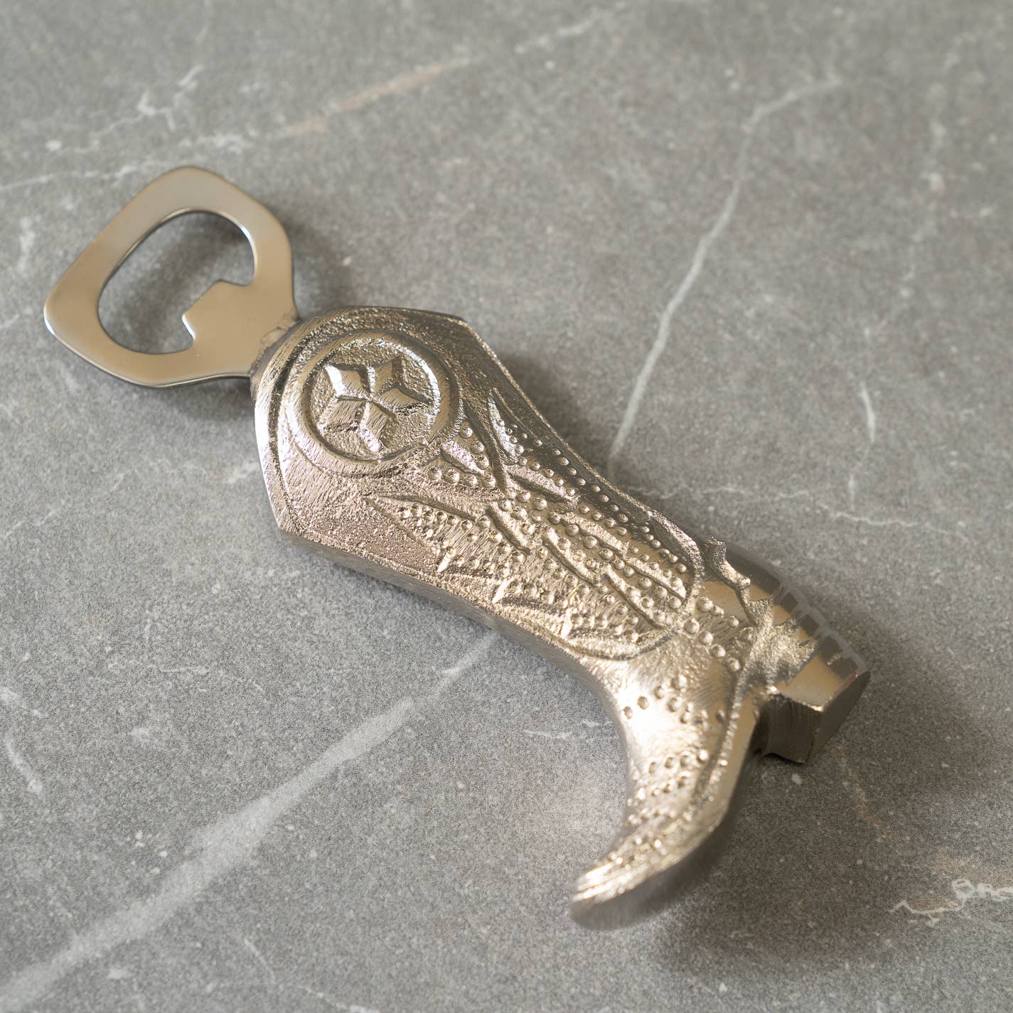 Bottle Opener- Nickel Etched Cowboy Boot