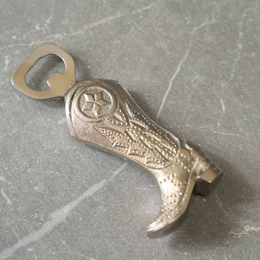 Bottle Opener- Nickel Etched Cowboy Boot
