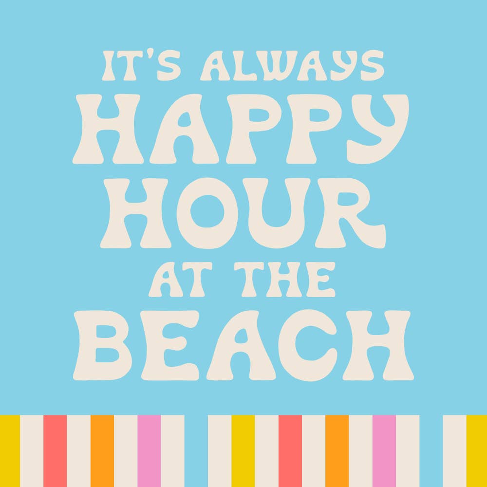 Cocktail Napkins | Happy Hour At The Beach
