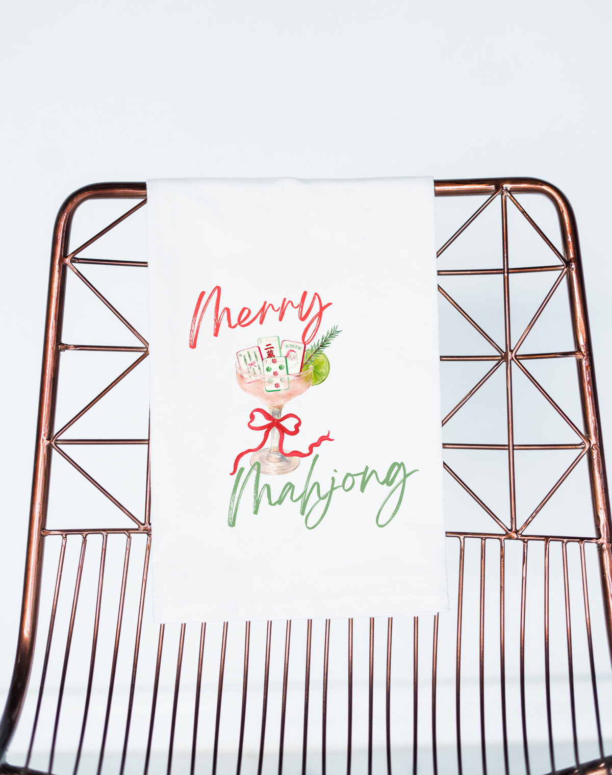Tea Towel - Mahjong Christmas