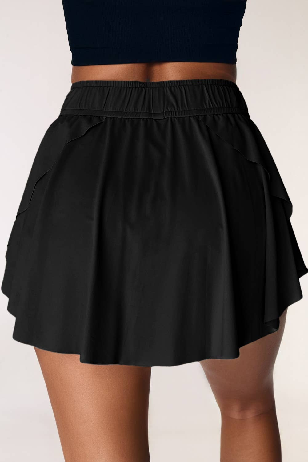 Drawstring High Waist Lined Tennis Skorts