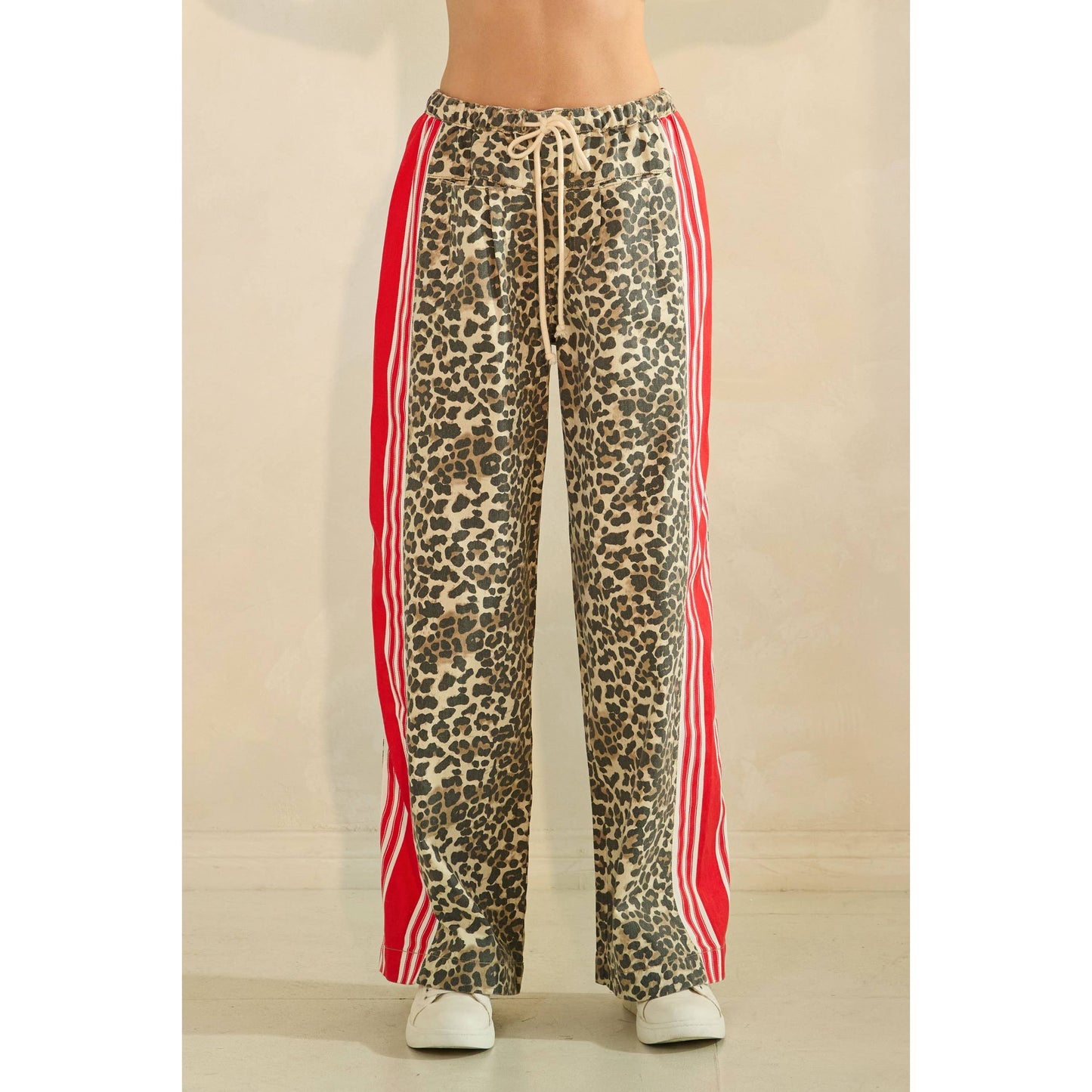 Pants- Leopard Sport Striped Wide Legged