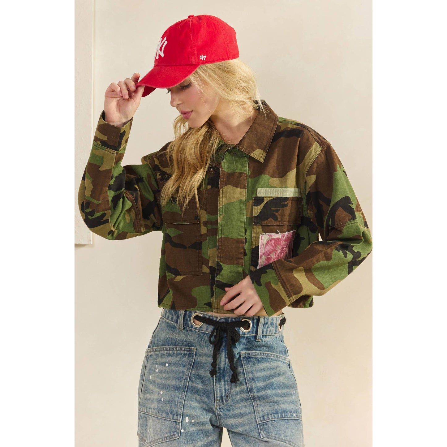 Jacket- Camo/Floral Patch