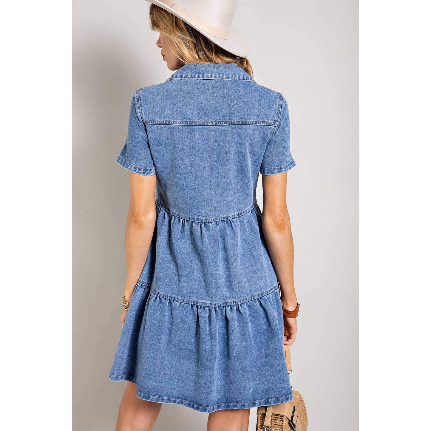 Dress- Denim Ruffle Hem
