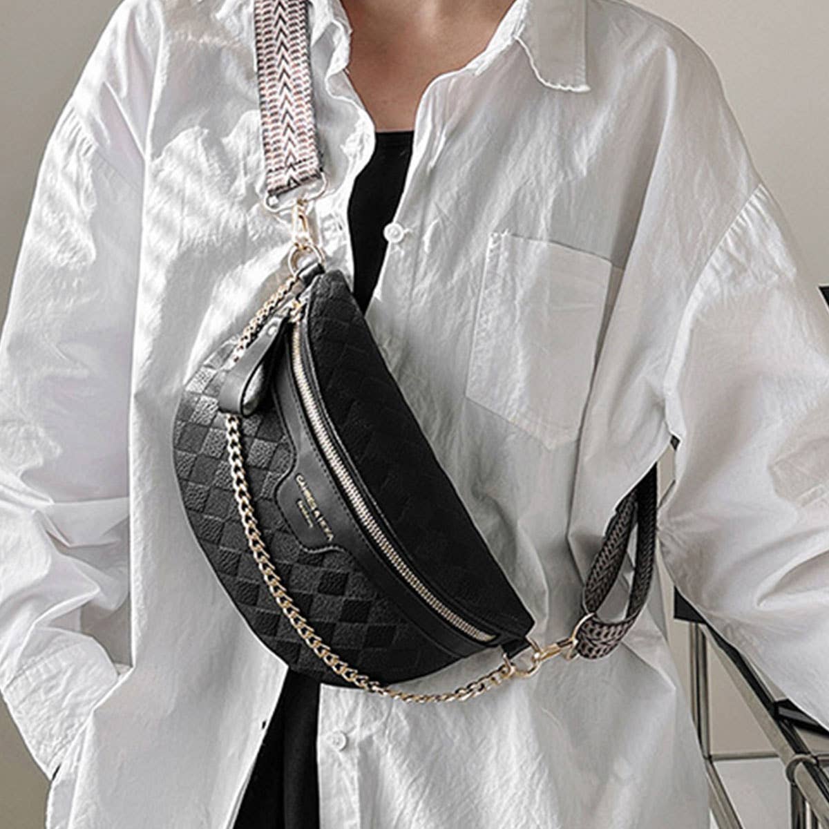 PYRAMID CHECK PU EVERYDAY BELT BAG