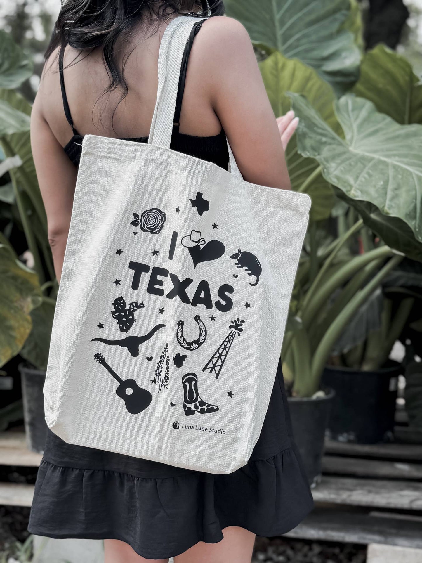 I Love Texas Canvas Tote Bag