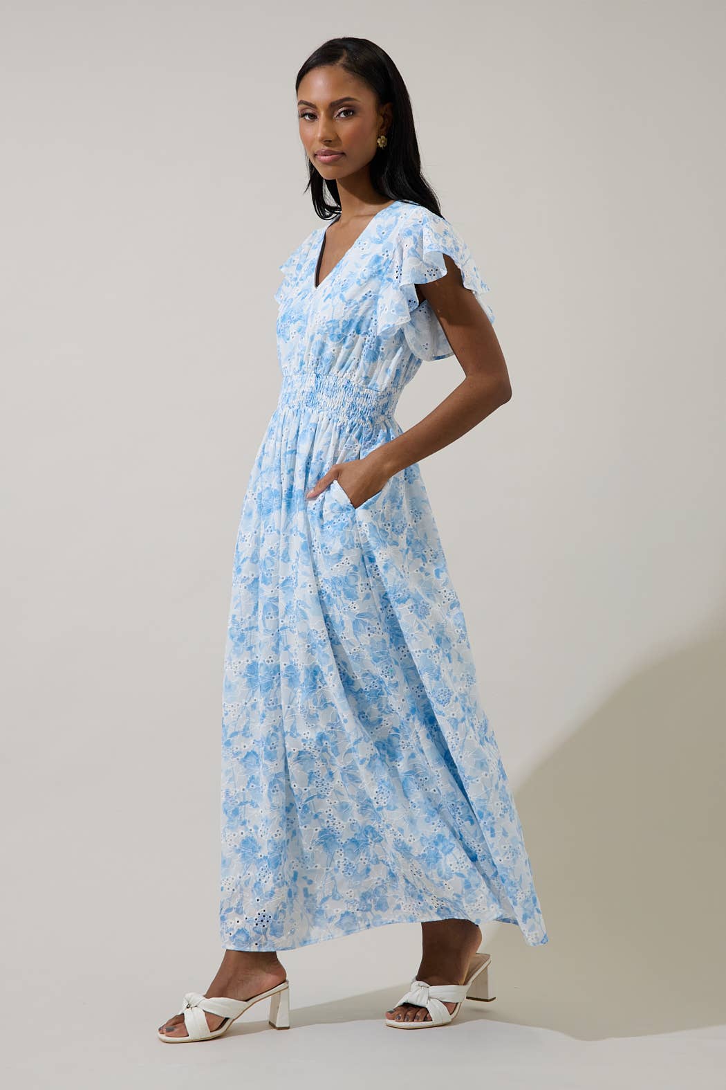 Dress - Boleta Eyelet Coram Smocked Maxi
