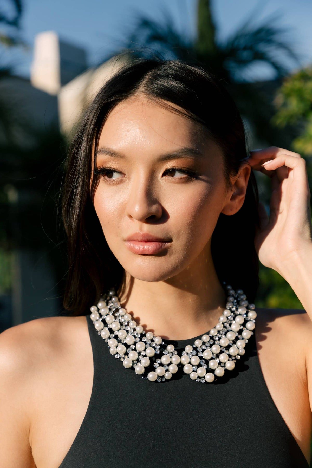 Necklace - Statement, Diana Collar, White