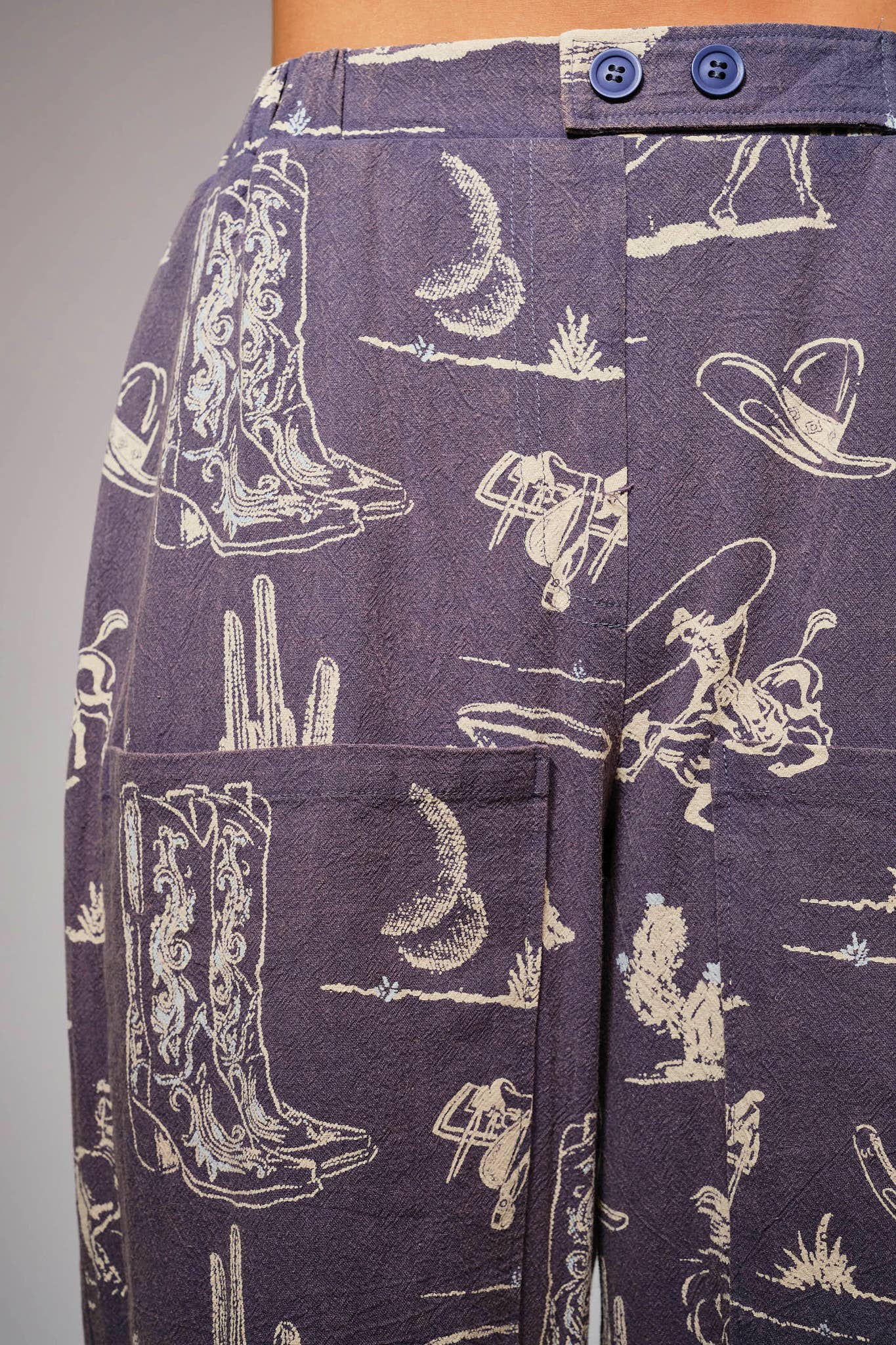 Pant- Western Motif Wide Leg