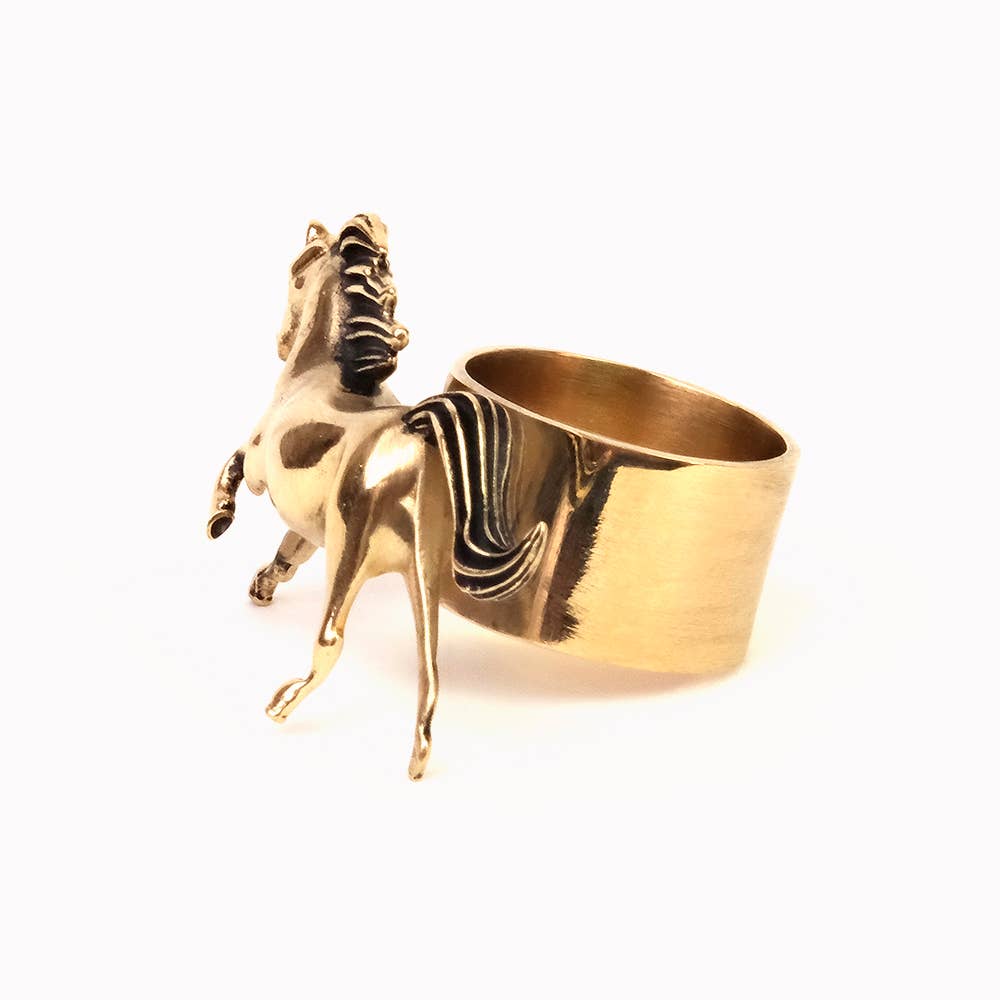 Bandana Slide Ring - Horses Brass