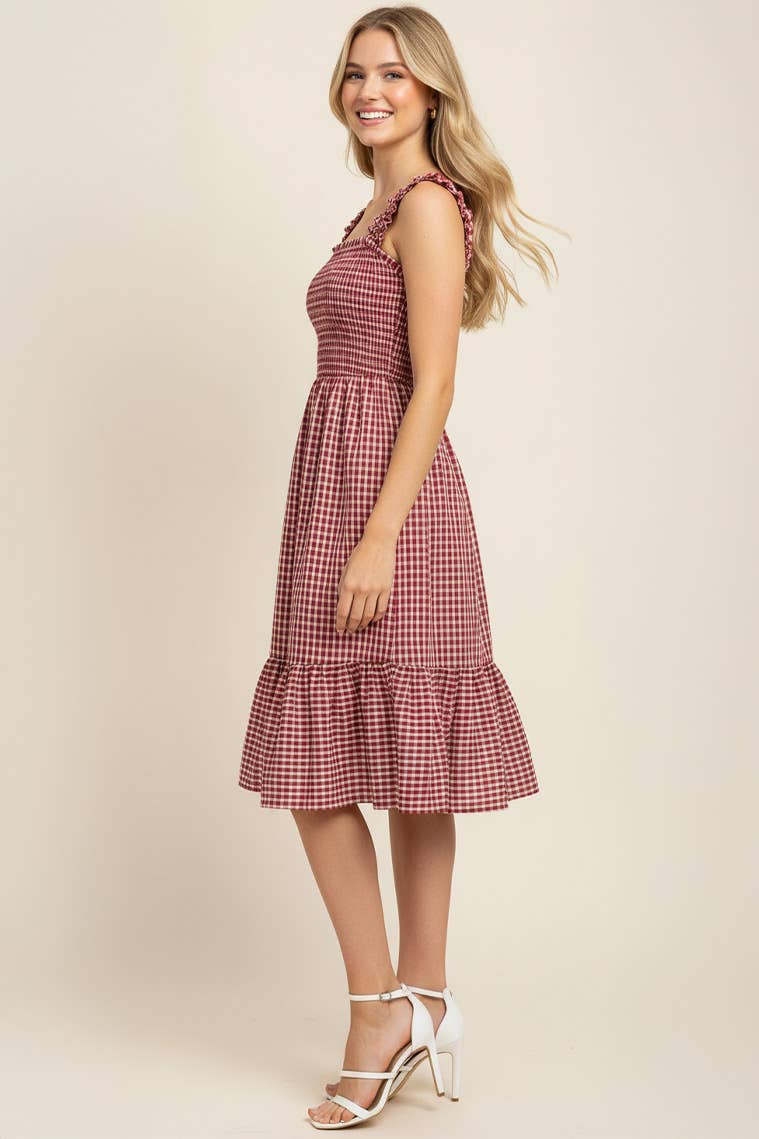 Dress- Gingham Tiered
