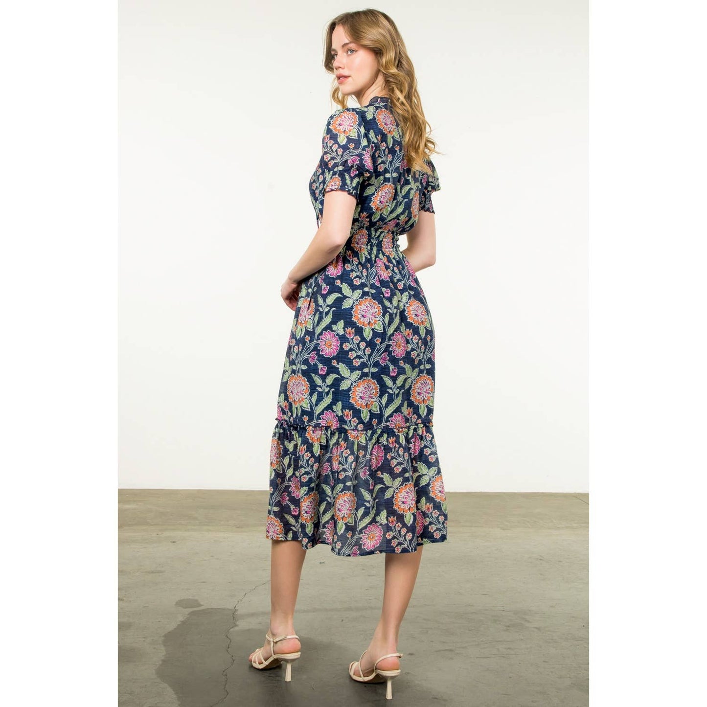 Short Sleeve Floral Maxi Dress