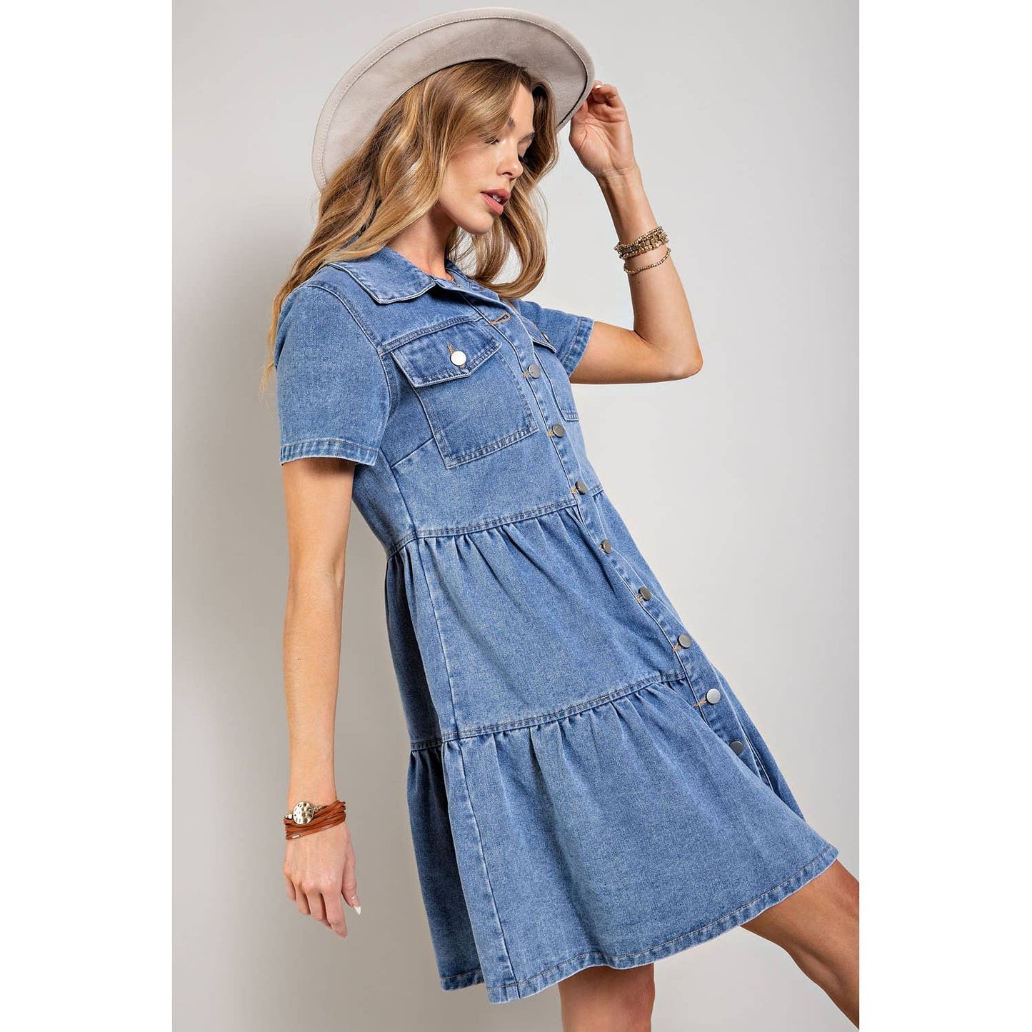 Dress- Denim Ruffle Hem