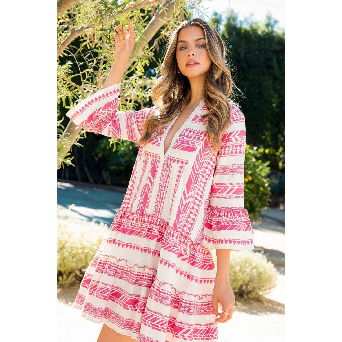 Tiered Embroiderd Dress