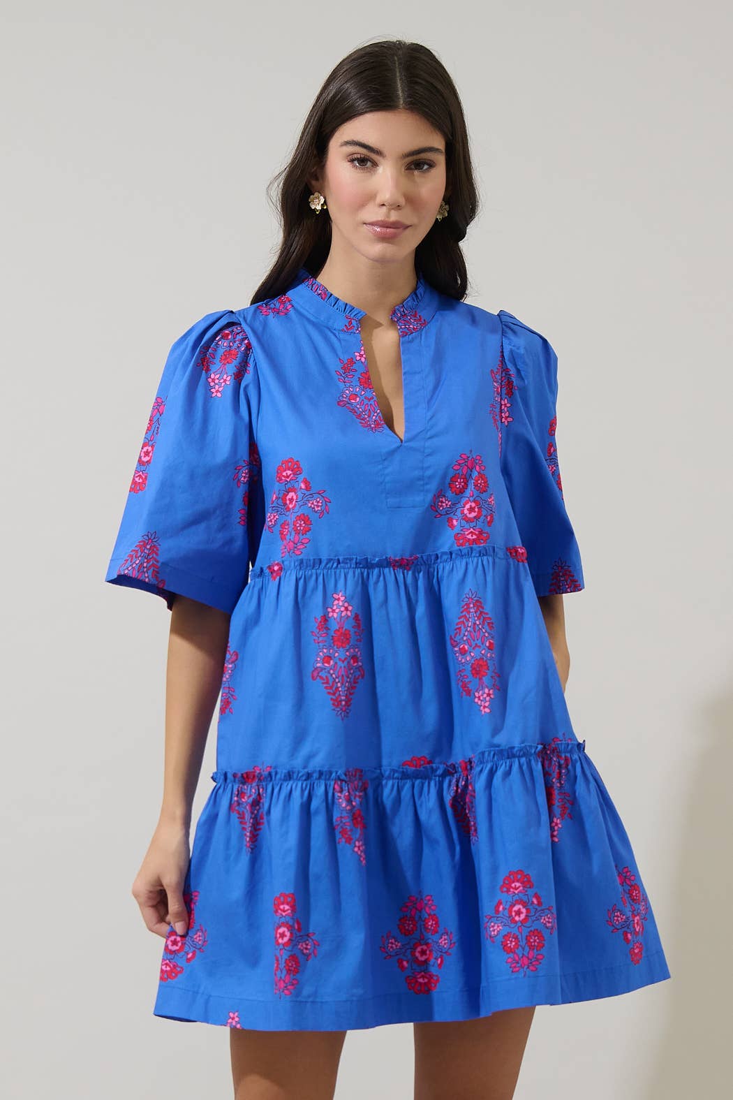 Dress - Shayna Floral Dixie Split Neck Shift
