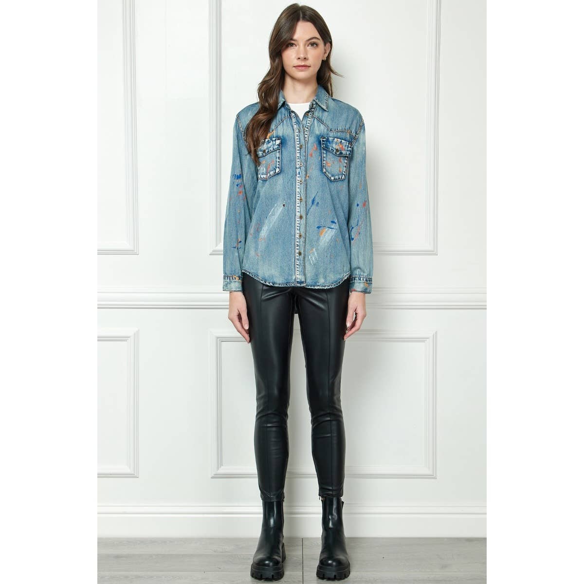 Shirt- Paint Splattered Denim Over
