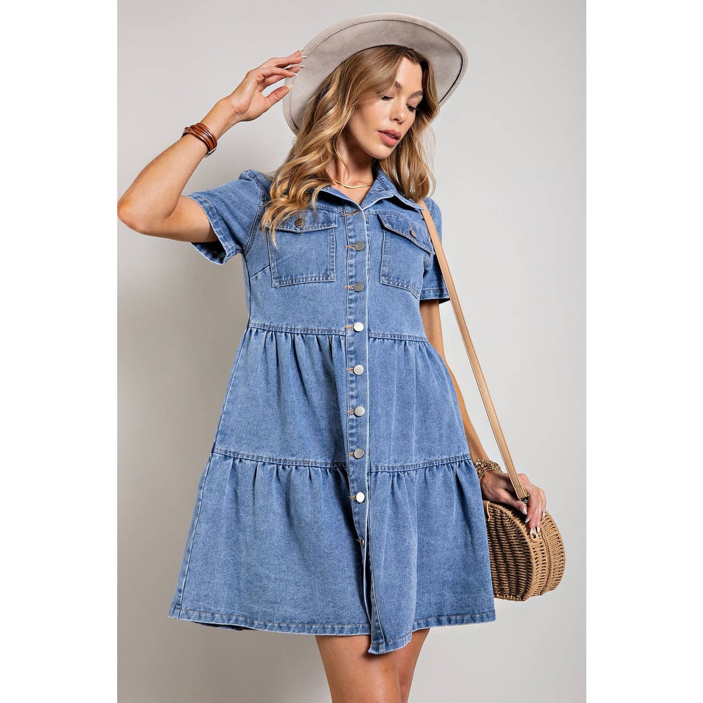 Dress- Denim Ruffle Hem