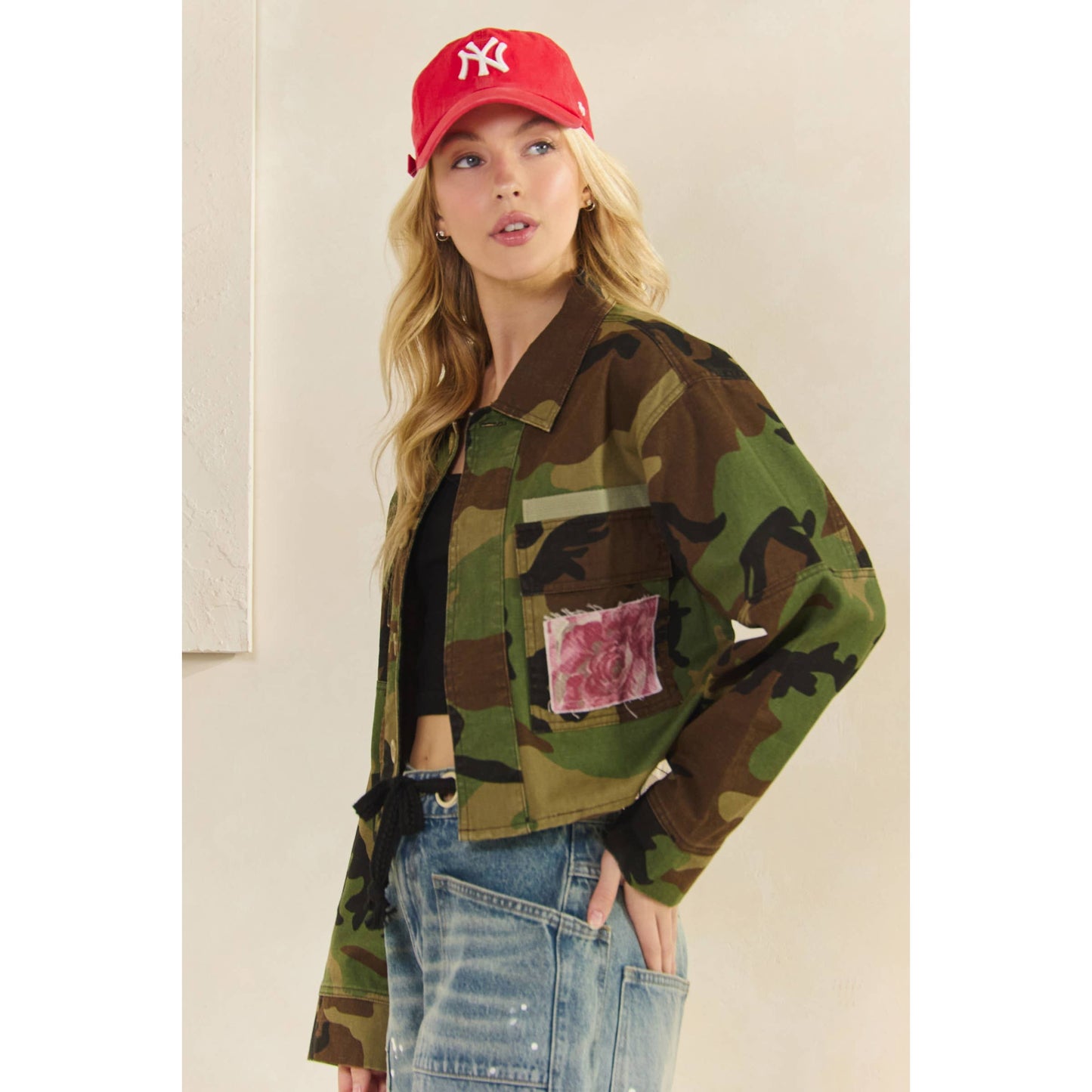 Jacket- Camo/Floral Patch