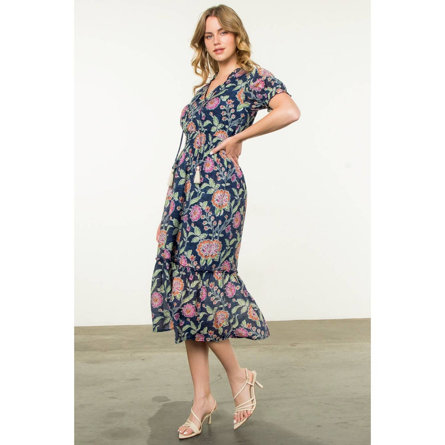 Short Sleeve Floral Maxi Dress
