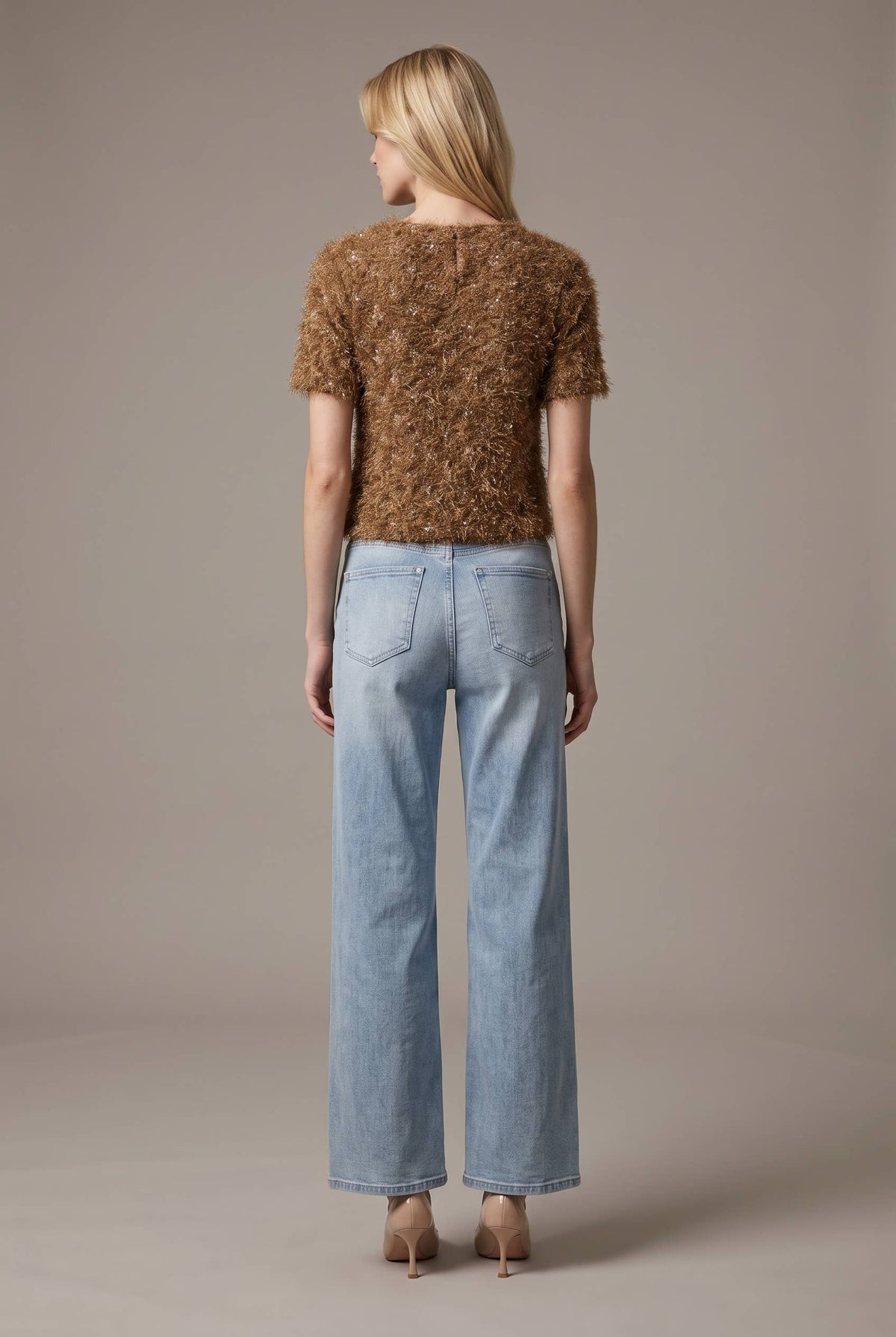 Top - Sequin Textured Short Sleeve