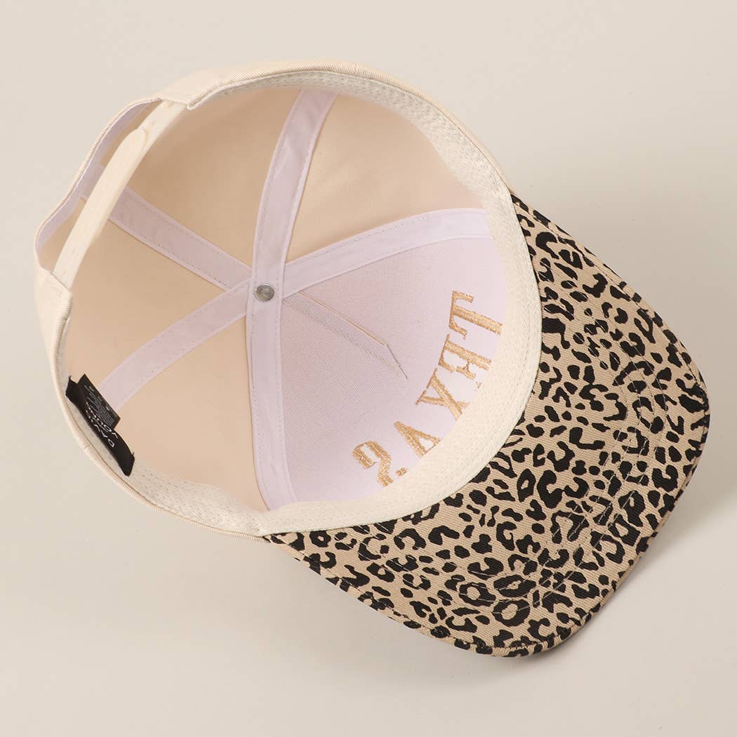 TEXAS Embroidery Leopard Two-Tone Trucker Hat