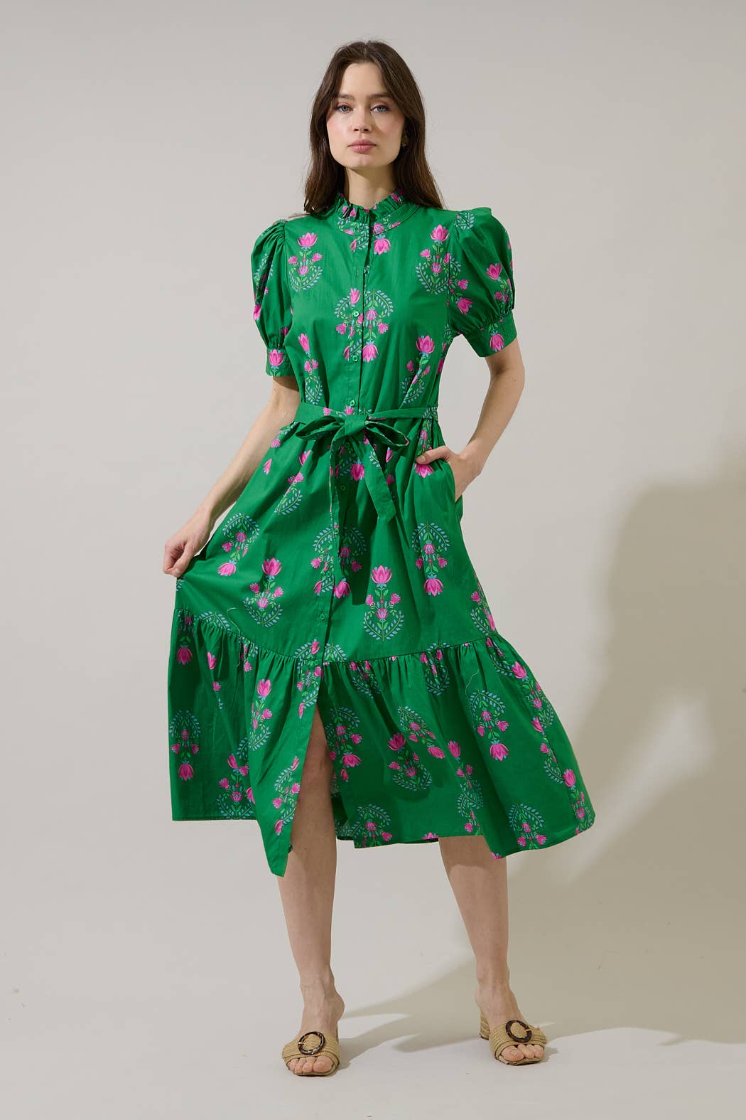 Dress - Saura Floral Giles Button Up