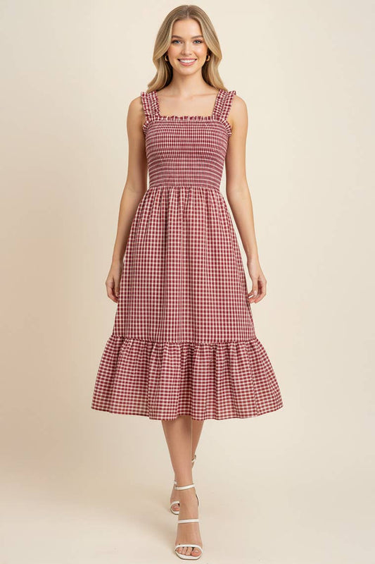 Dress- Gingham Tiered