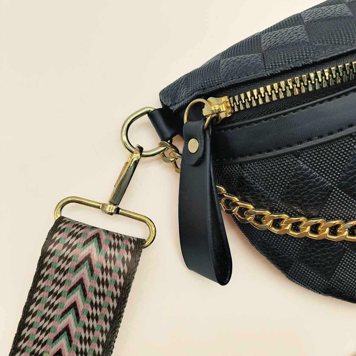 PYRAMID CHECK PU EVERYDAY BELT BAG