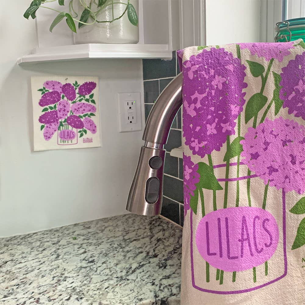 Tea Towel + Sponge Cloth Set - Lilac