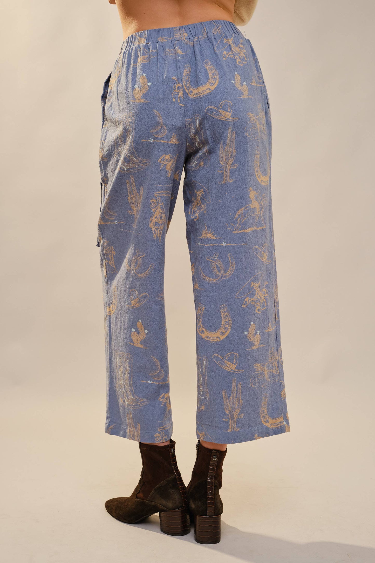 Pant- Western Motif Wide Leg