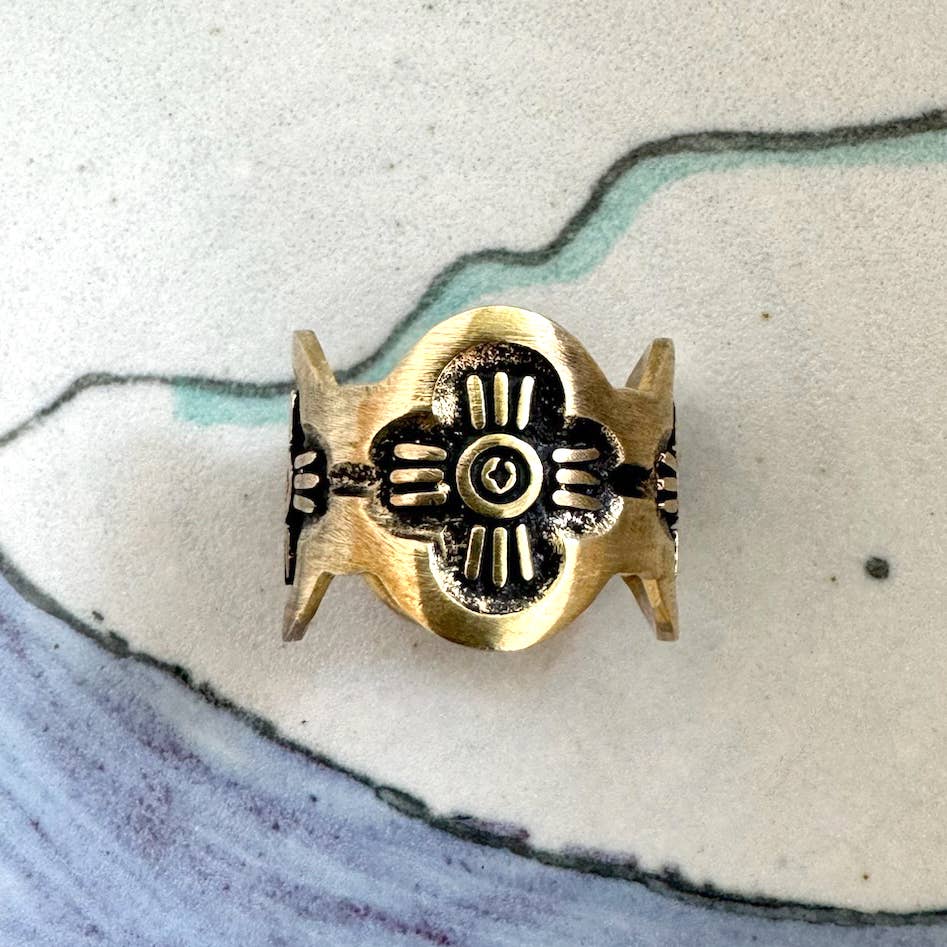 Brass Bandana Slide Ring - Gladys