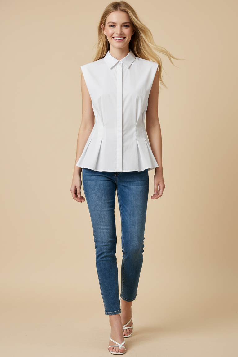 Shirt- Sleeveless Button Down