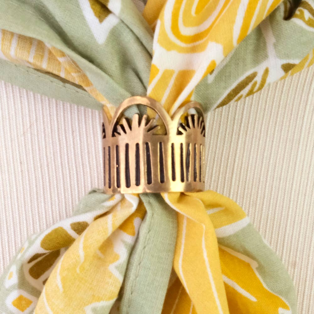 Brass Bandana Slide Ring - Leaha
