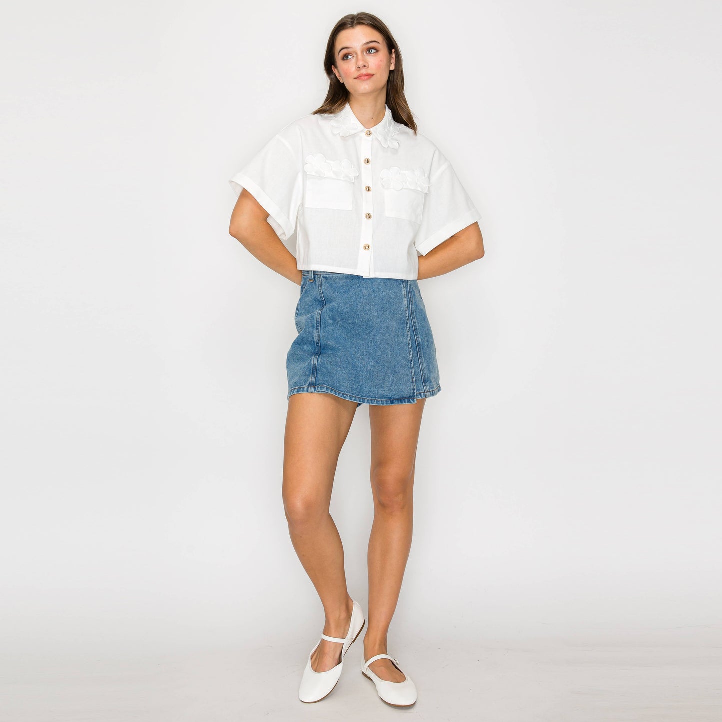 Washed Denim Skort