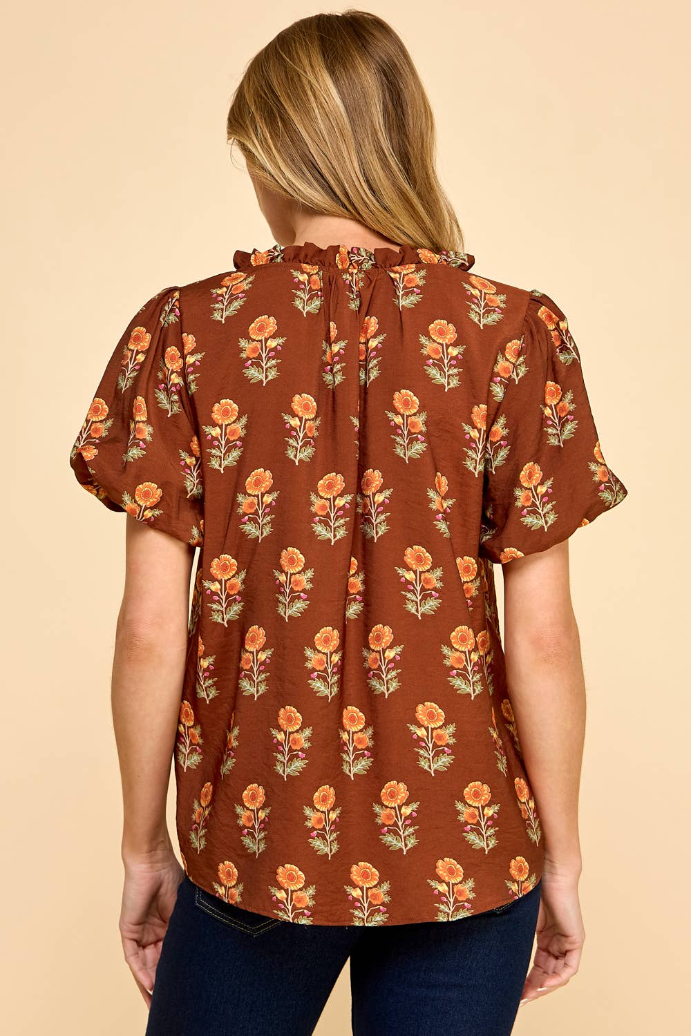 Blouse - Floral Puff Sleeve