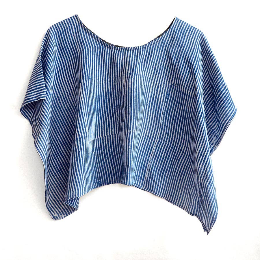 Classic Blue Cotton Silk Croptop