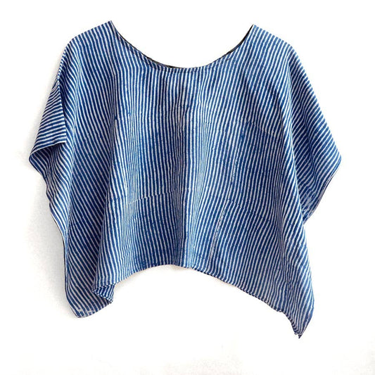 Classic Blue Cotton Silk Croptop