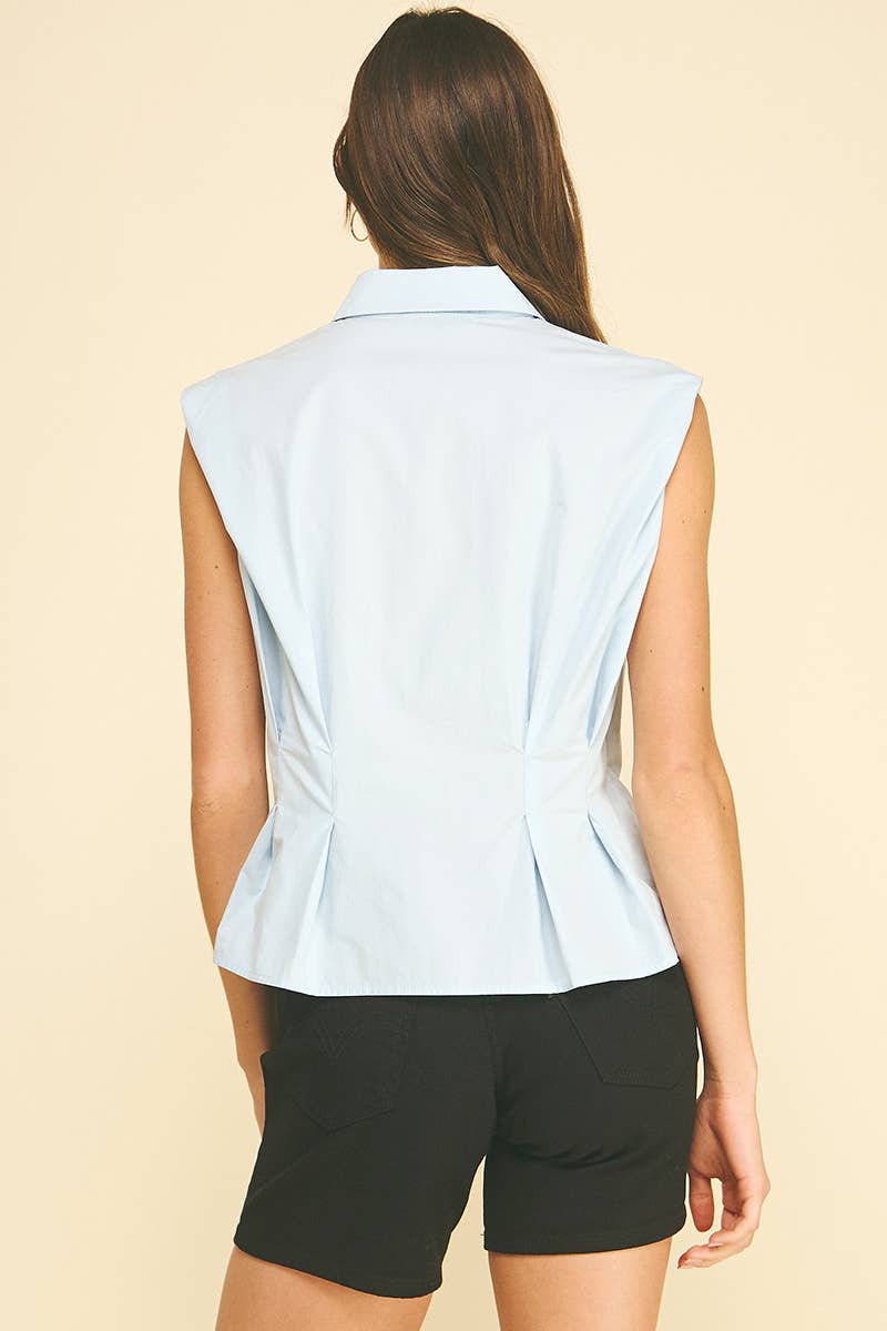 Shirt- Sleeveless Button Down