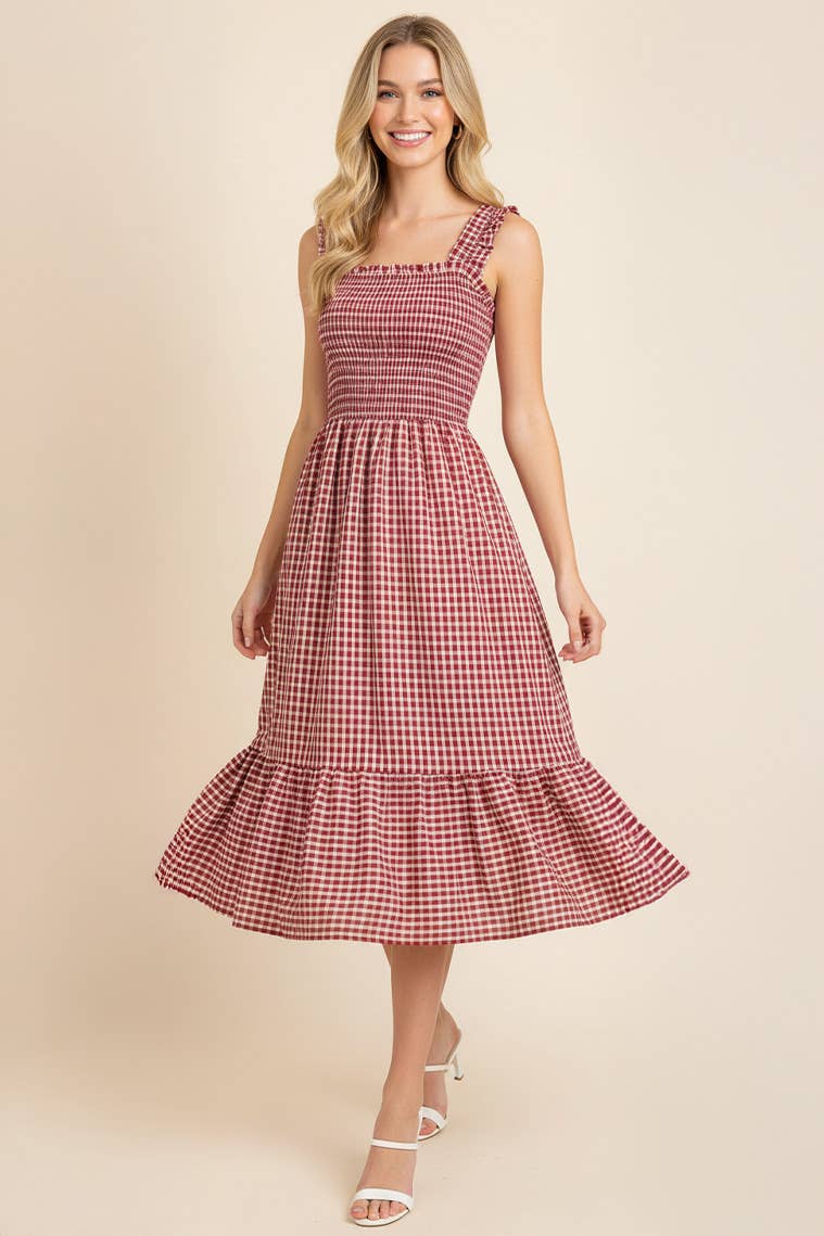 Dress- Gingham Tiered
