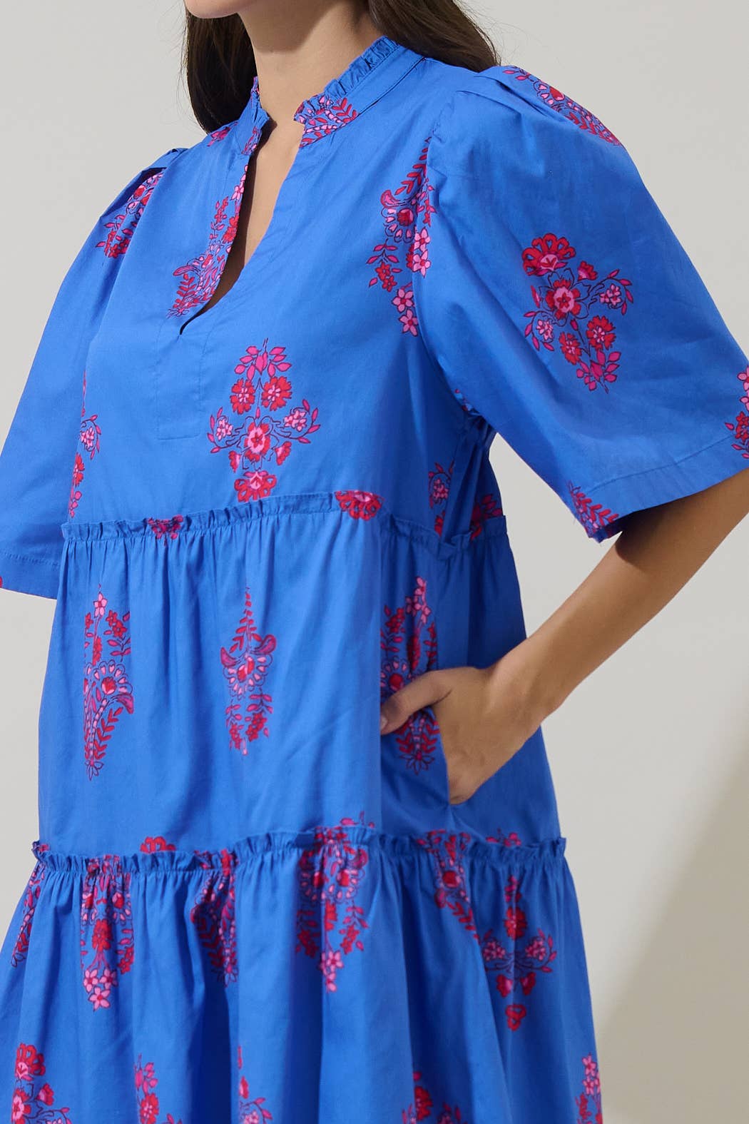 Dress - Shayna Floral Dixie Split Neck Shift
