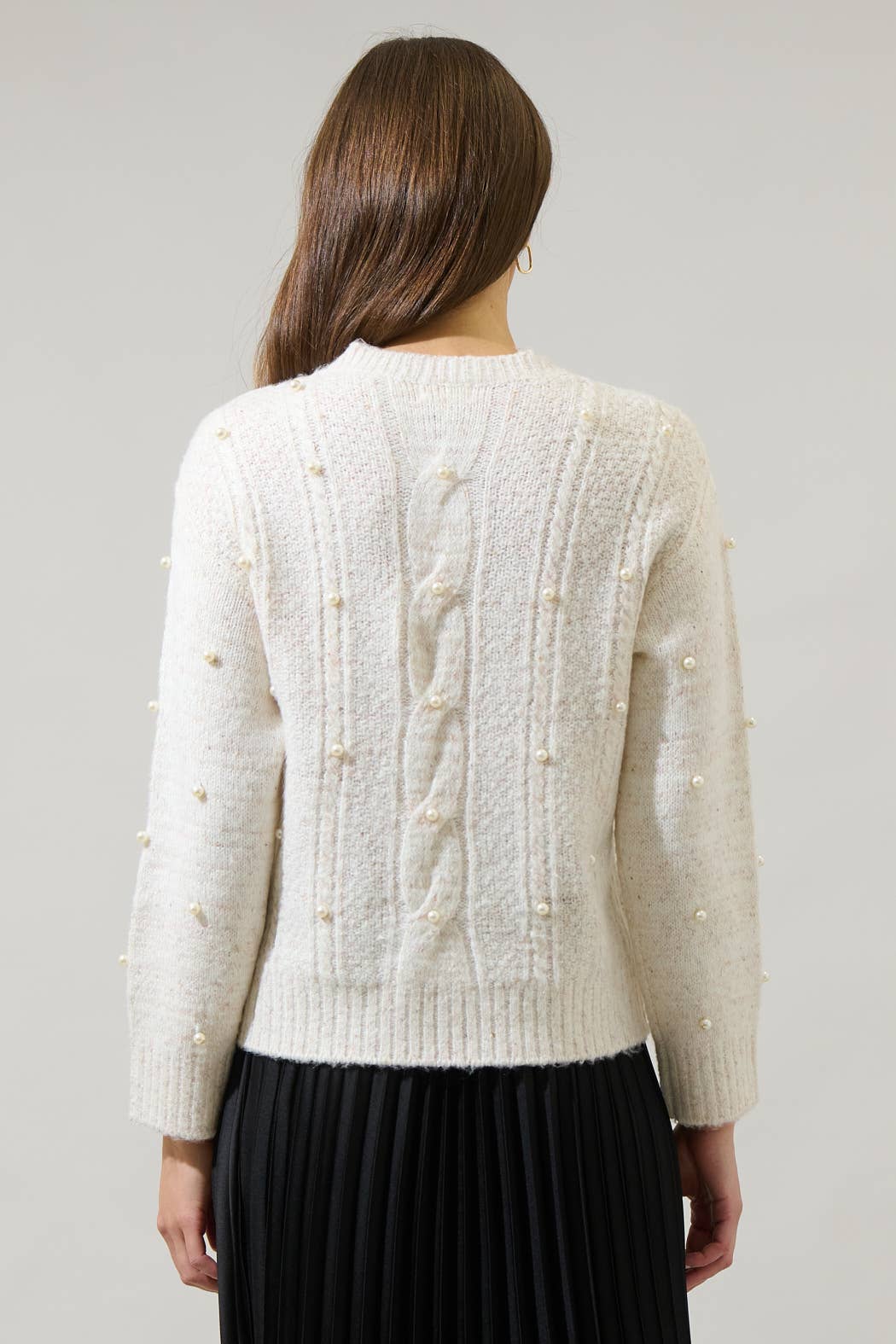 Sweater - Oatmeal Pearl Detail