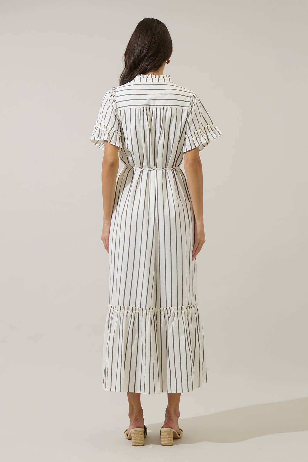 Dress - Kamara Striped Alna Button Up Midi