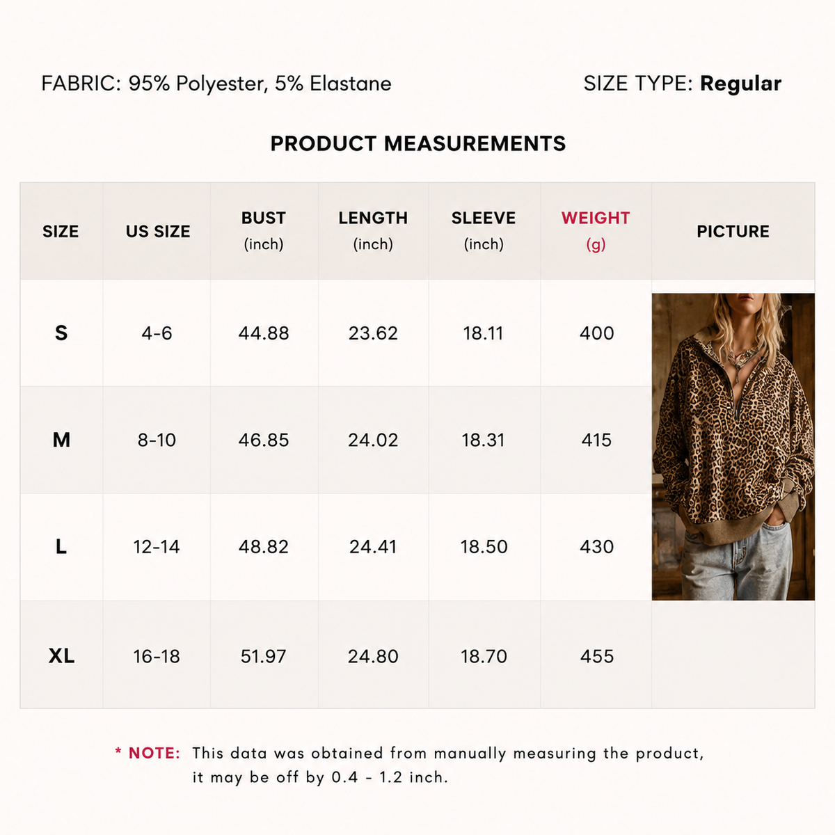 Sweatshirt - Leopard Print Half Zip Oversized Pullover