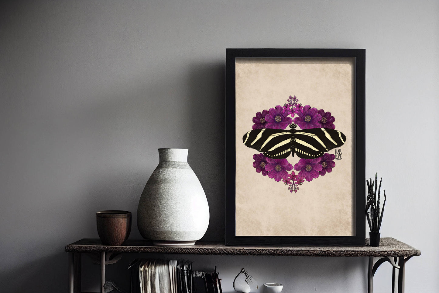 Zebra Longwing Butterfly Art Print