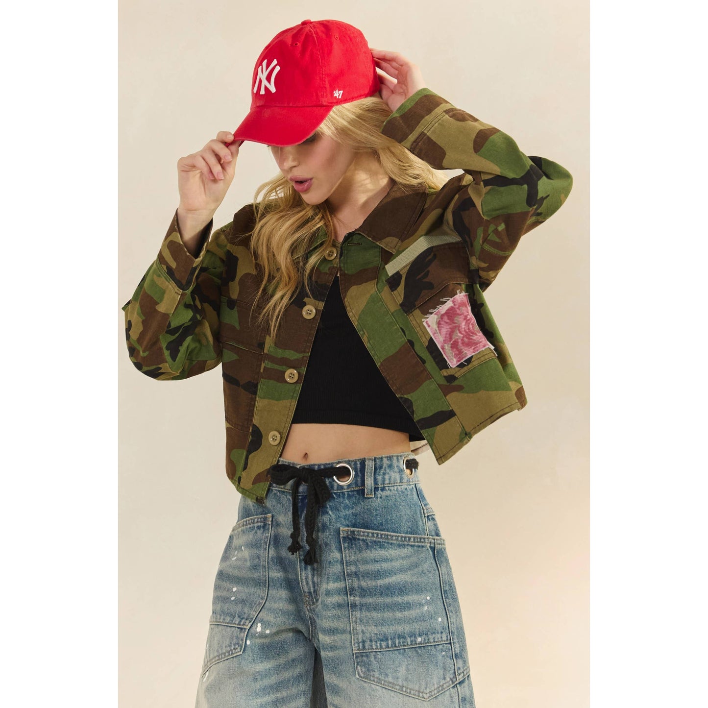 Jacket- Camo/Floral Patch