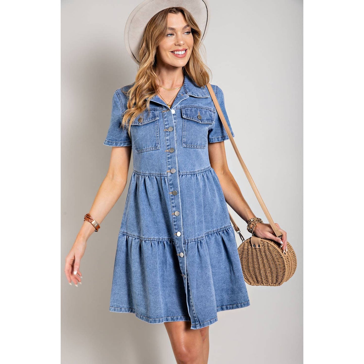 Dress- Denim Ruffle Hem