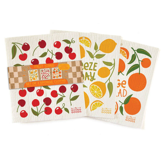 Sponge Cloth Set of 3 - (Lemon, Orange, Cherry)