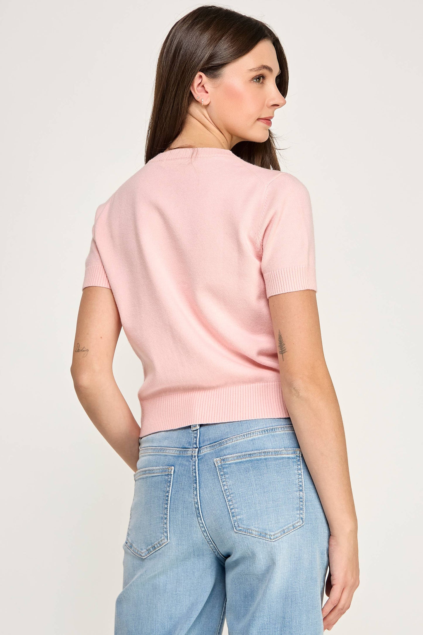 Cardigan- Pink Short Sleeve